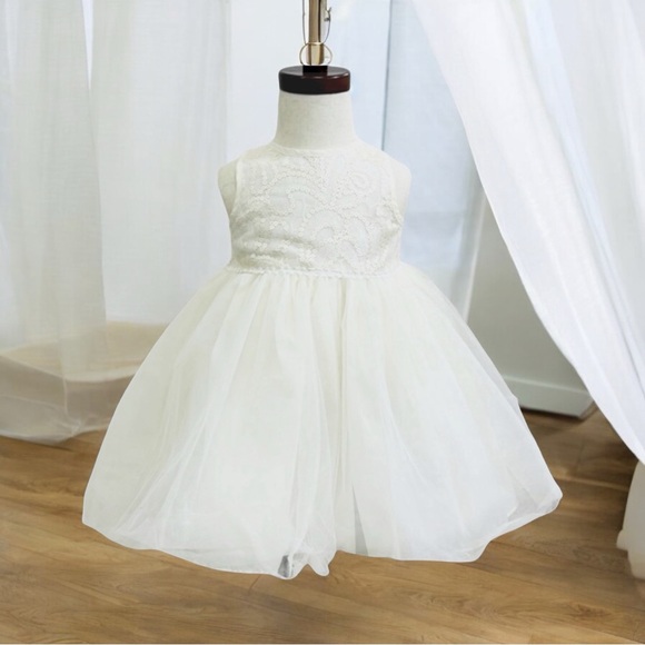 Marmellata Baby Girl’s Ivory Sequin and Tulle Dress - Picture 2 of 16